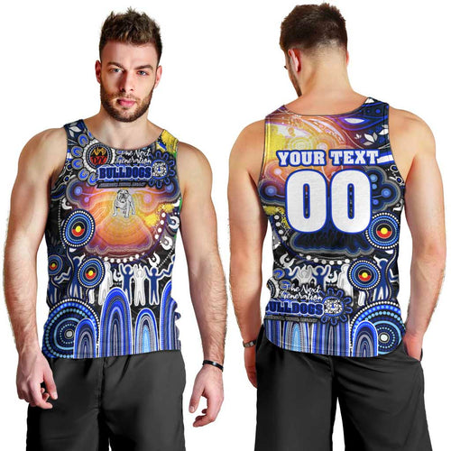 Personalised NAIDOC Week 2025 Bulldogs Rugby Men Tank Top Aboriginal Dot Painting