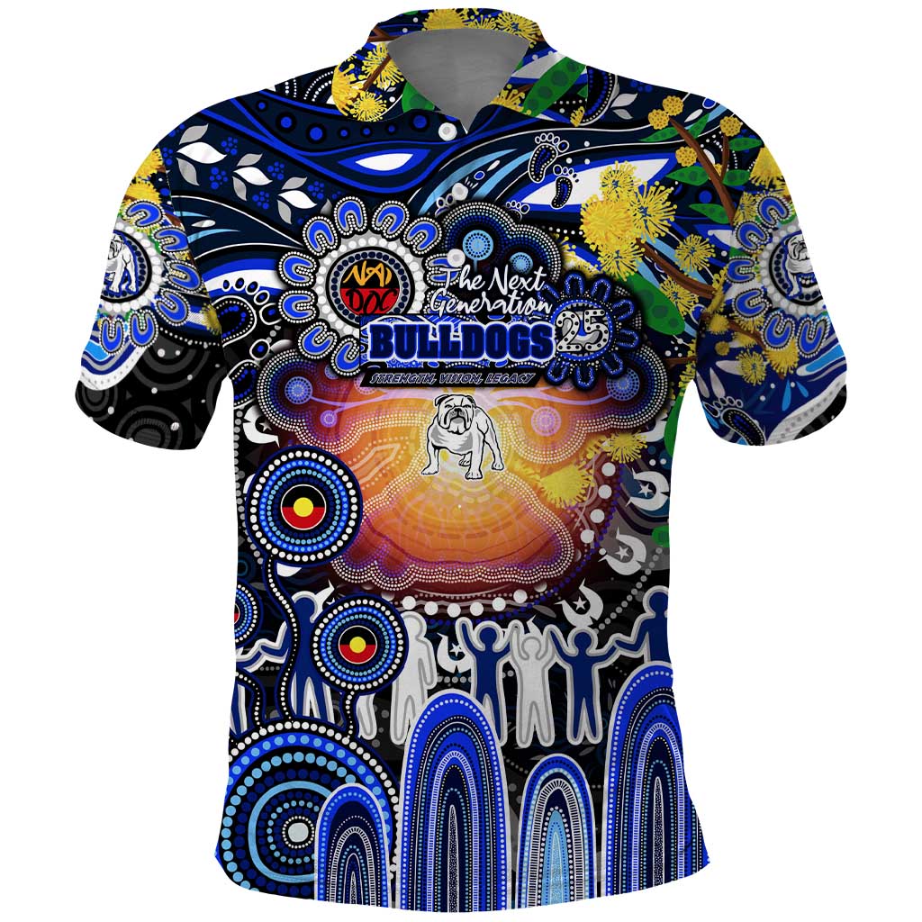 Personalised NAIDOC Week 2025 Bulldogs Rugby Polo Shirt Aboriginal Dot Painting
