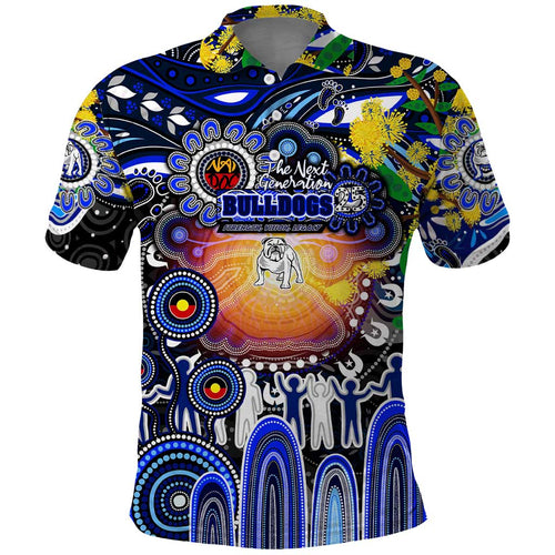 Personalised NAIDOC Week 2025 Bulldogs Rugby Polo Shirt Aboriginal Dot Painting