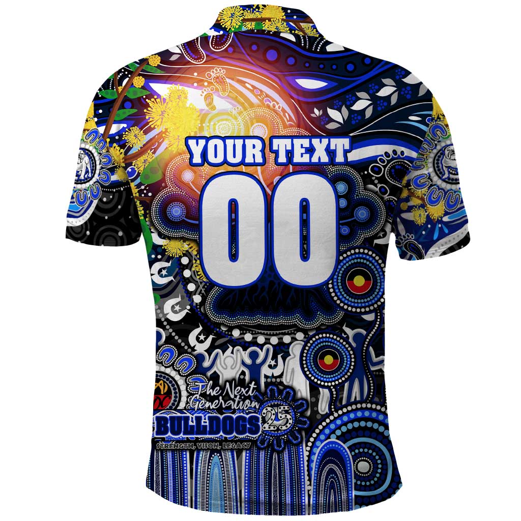 Personalised NAIDOC Week 2025 Bulldogs Rugby Polo Shirt Aboriginal Dot Painting