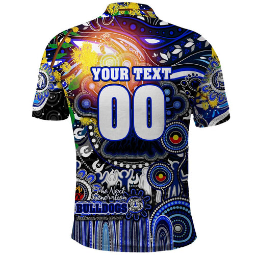 Personalised NAIDOC Week 2025 Bulldogs Rugby Polo Shirt Aboriginal Dot Painting