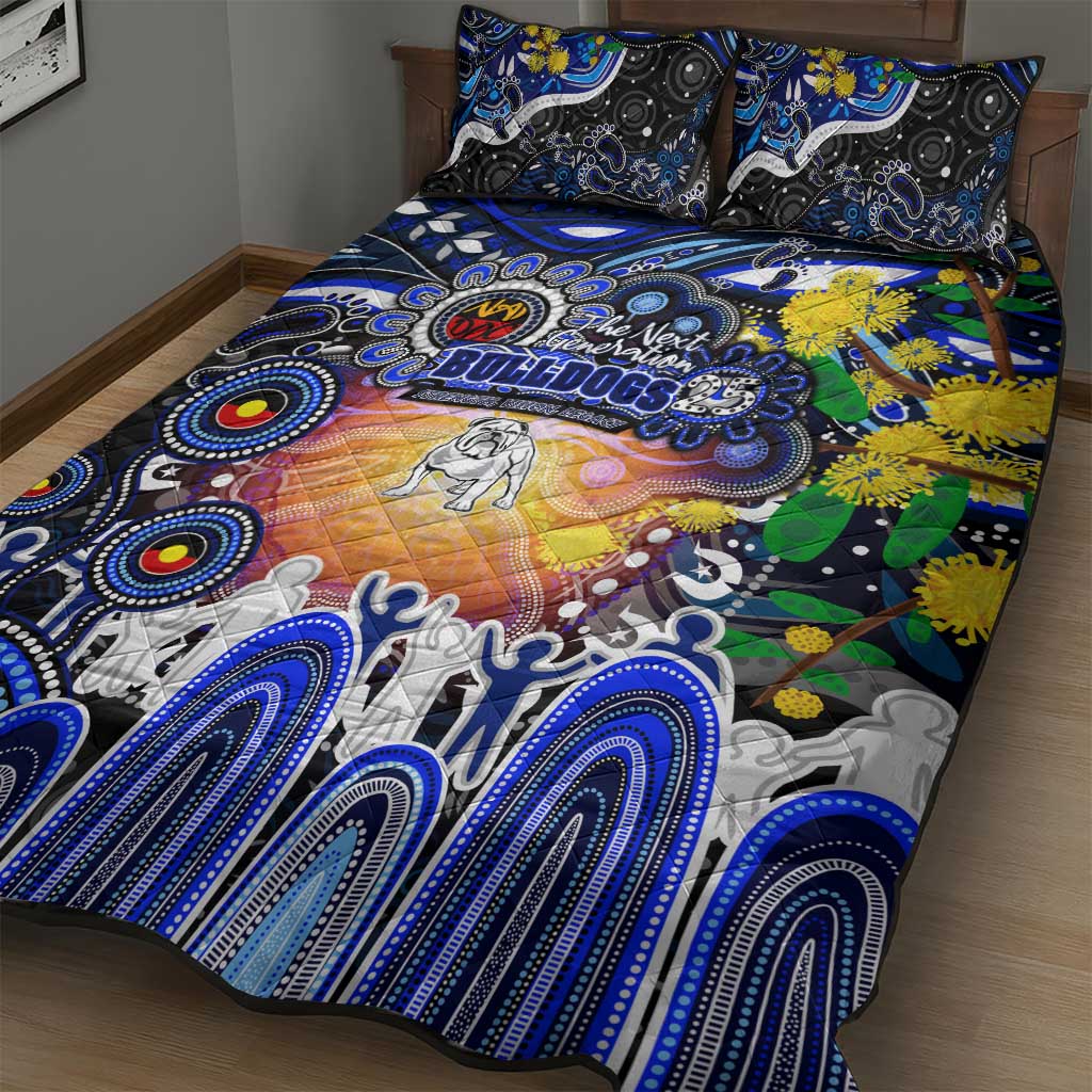 NAIDOC Week 2025 Bulldogs Rugby Quilt Bed Set Aboriginal Dot Painting