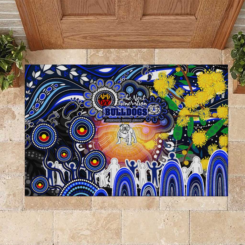NAIDOC Week 2025 Bulldogs Rugby Rubber Doormat Aboriginal Dot Painting