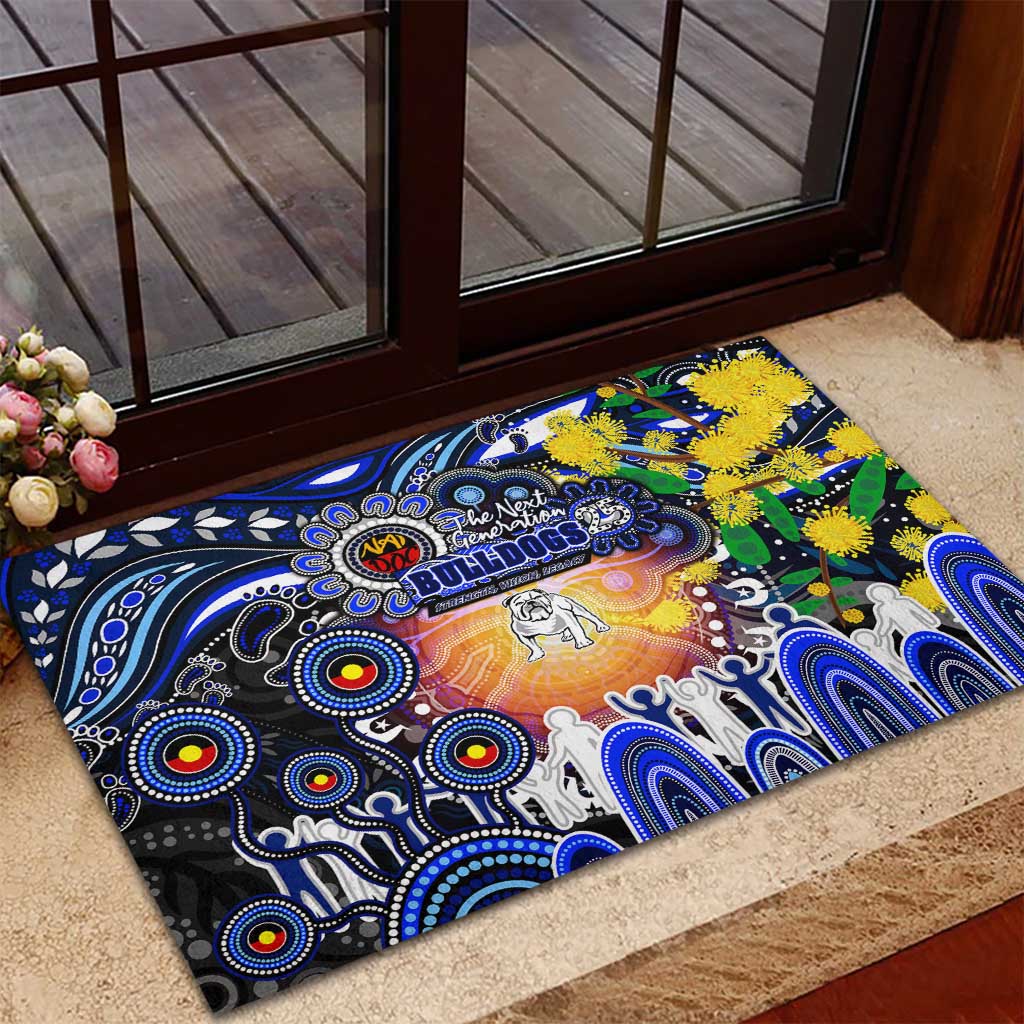 NAIDOC Week 2025 Bulldogs Rugby Rubber Doormat Aboriginal Dot Painting