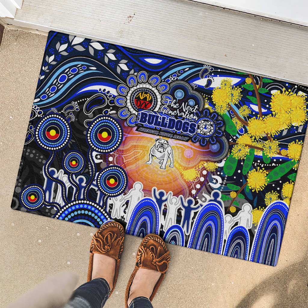 NAIDOC Week 2025 Bulldogs Rugby Rubber Doormat Aboriginal Dot Painting