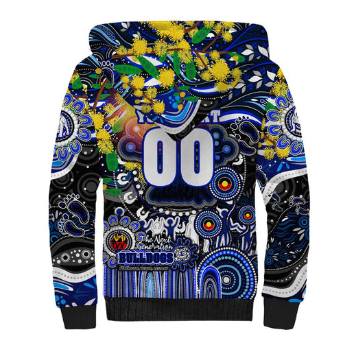 Personalised NAIDOC Week 2025 Bulldogs Rugby Sherpa Hoodie Aboriginal Dot Painting