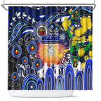 NAIDOC Week 2025 Bulldogs Rugby Shower Curtain Aboriginal Dot Painting