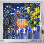NAIDOC Week 2025 Bulldogs Rugby Shower Curtain Aboriginal Dot Painting