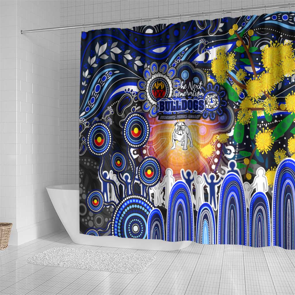 NAIDOC Week 2025 Bulldogs Rugby Shower Curtain Aboriginal Dot Painting