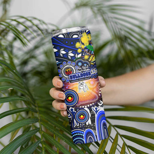 NAIDOC Week 2025 Bulldogs Rugby Skinny Tumbler Aboriginal Dot Painting