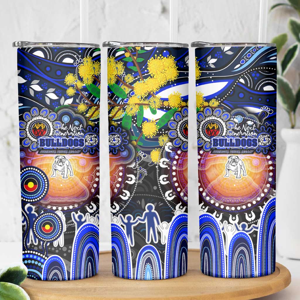 NAIDOC Week 2025 Bulldogs Rugby Skinny Tumbler Aboriginal Dot Painting