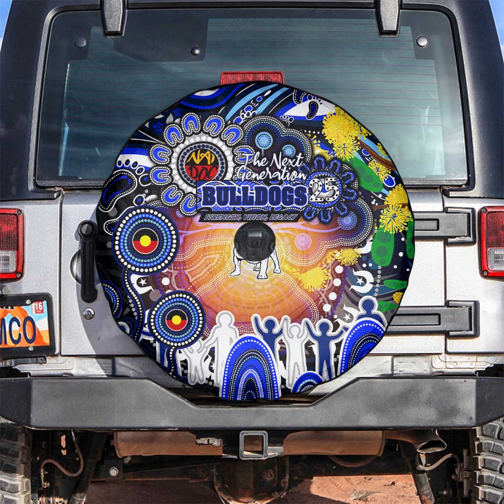 NAIDOC Week 2025 Bulldogs Rugby Spare Tire Cover Aboriginal Dot Painting