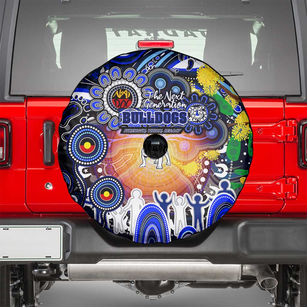 NAIDOC Week 2025 Bulldogs Rugby Spare Tire Cover Aboriginal Dot Painting