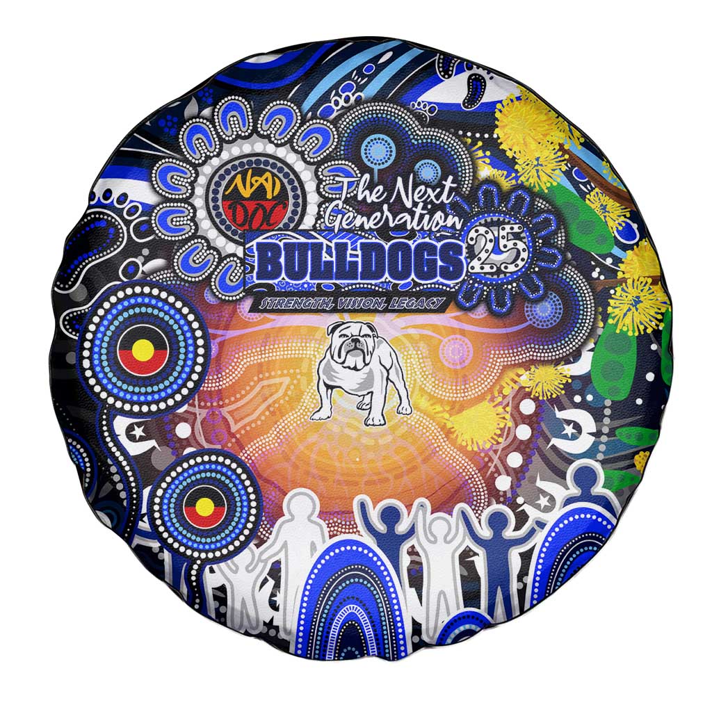 NAIDOC Week 2025 Bulldogs Rugby Spare Tire Cover Aboriginal Dot Painting