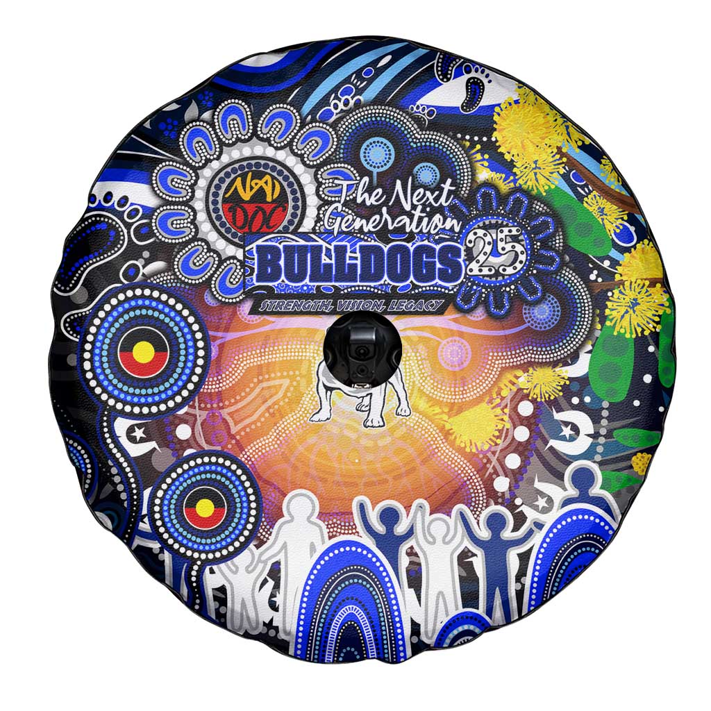NAIDOC Week 2025 Bulldogs Rugby Spare Tire Cover Aboriginal Dot Painting