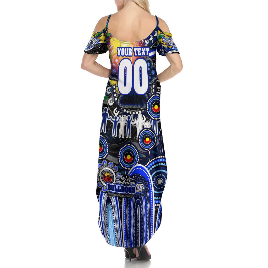 Personalised NAIDOC Week 2025 Bulldogs Rugby Summer Maxi Dress Aboriginal Dot Painting