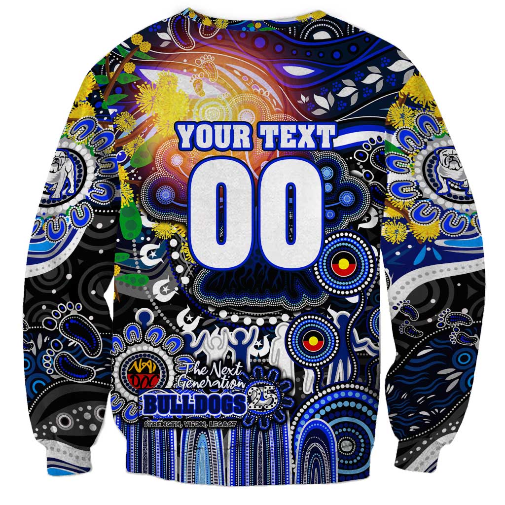 Personalised NAIDOC Week 2025 Bulldogs Rugby Sweatshirt Aboriginal Dot Painting