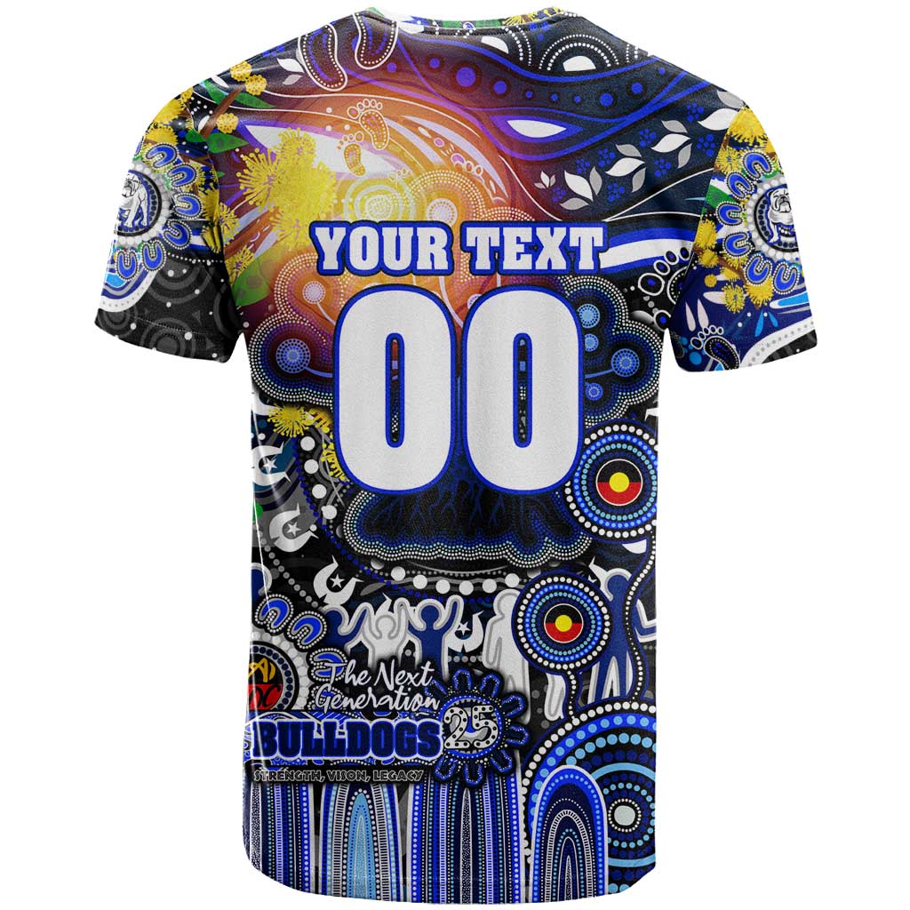 Personalised NAIDOC Week 2025 Bulldogs Rugby T Shirt Aboriginal Dot Painting