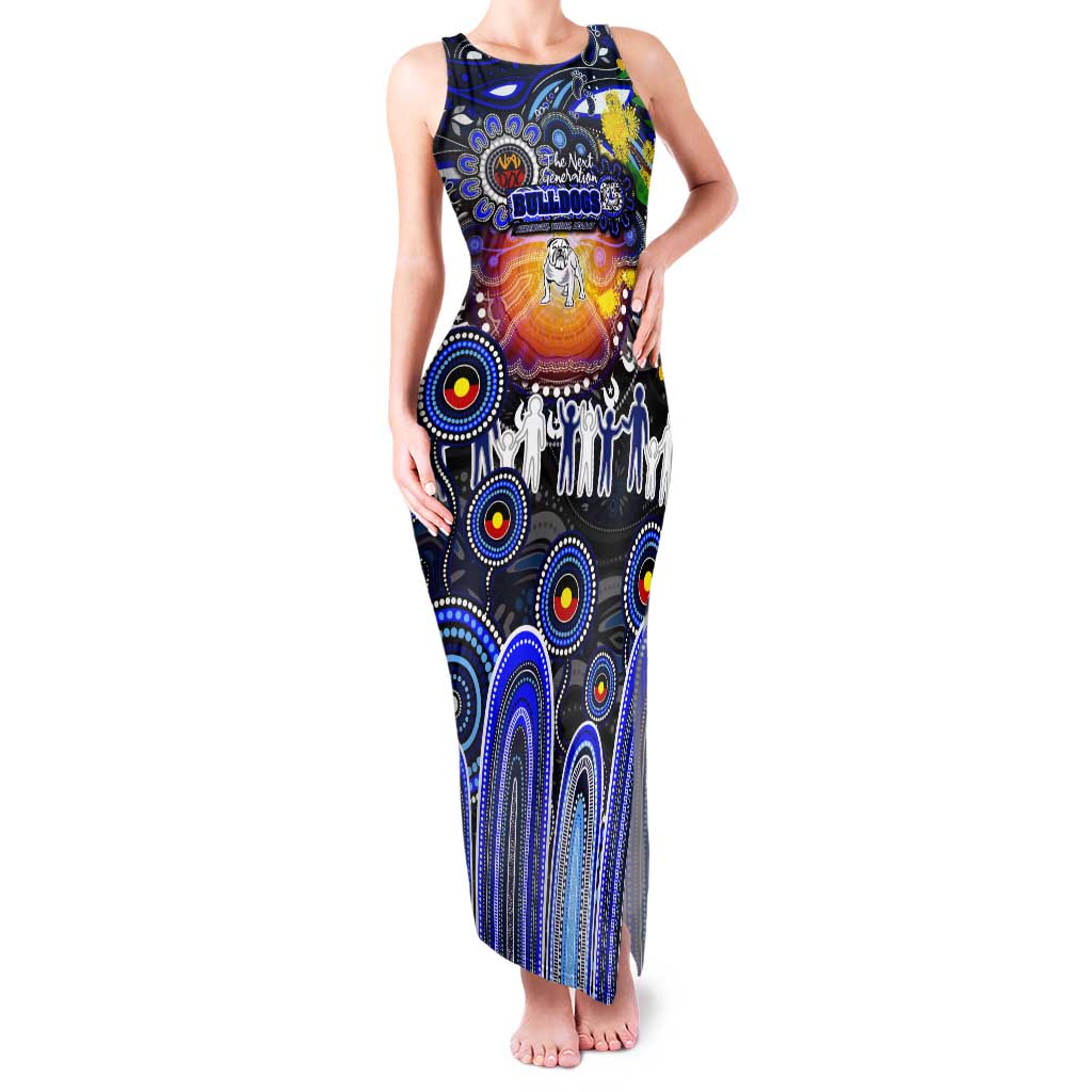 Personalised NAIDOC Week 2025 Bulldogs Rugby Tank Maxi Dress Aboriginal Dot Painting