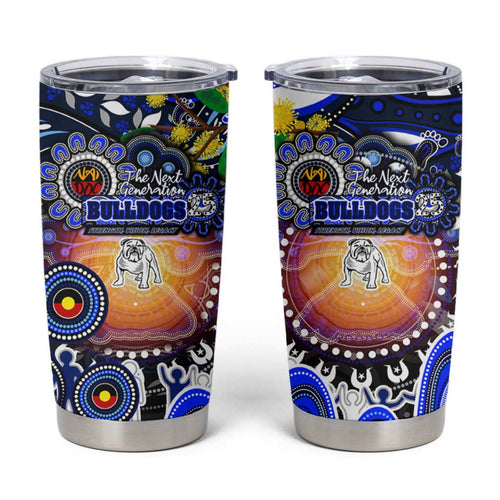 NAIDOC Week 2025 Bulldogs Rugby Tumbler Cup Aboriginal Dot Painting