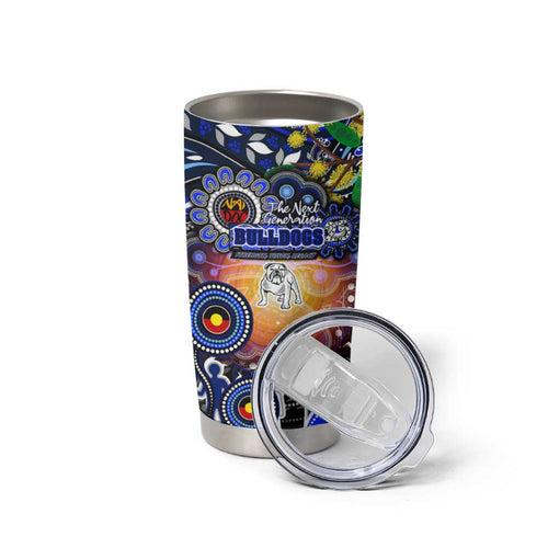 NAIDOC Week 2025 Bulldogs Rugby Tumbler Cup Aboriginal Dot Painting