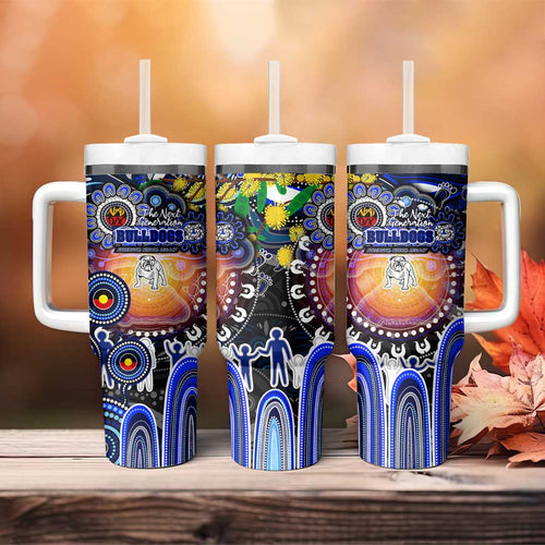 NAIDOC Week 2025 Bulldogs Rugby Tumbler With Handle Aboriginal Dot Painting