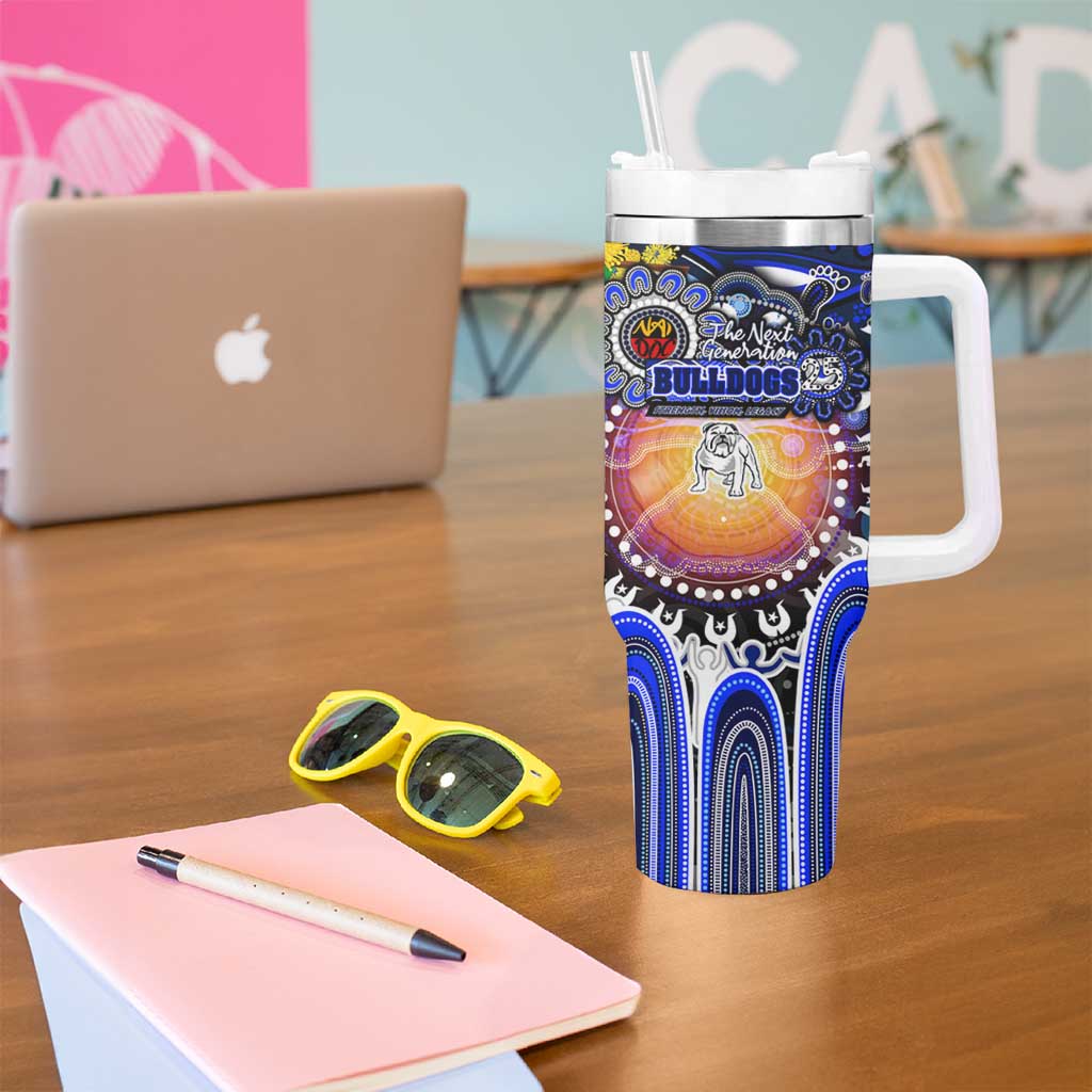 NAIDOC Week 2025 Bulldogs Rugby Tumbler With Handle Aboriginal Dot Painting