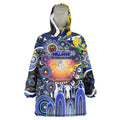 Personalised NAIDOC Week 2025 Bulldogs Rugby Wearable Blanket Hoodie Aboriginal Dot Painting