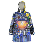 Personalised NAIDOC Week 2025 Bulldogs Rugby Wearable Blanket Hoodie Aboriginal Dot Painting