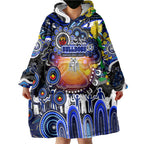 Personalised NAIDOC Week 2025 Bulldogs Rugby Wearable Blanket Hoodie Aboriginal Dot Painting