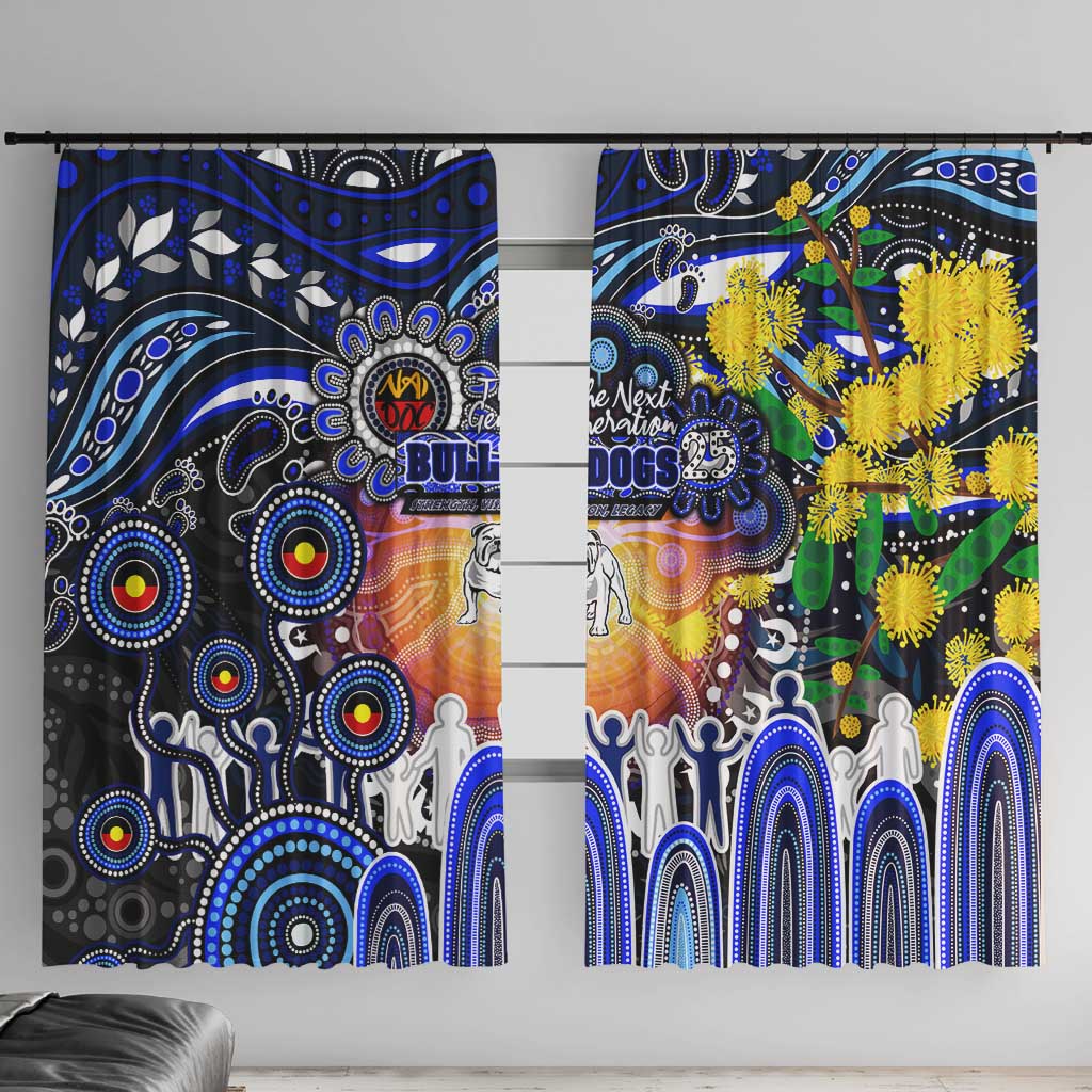 NAIDOC Week 2025 Bulldogs Rugby Window Curtain Aboriginal Dot Painting