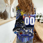 Personalised NAIDOC Week 2025 Bulldogs Rugby Women Casual Shirt Aboriginal Dot Painting