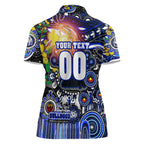 Personalised NAIDOC Week 2025 Bulldogs Rugby Women Polo Shirt Aboriginal Dot Painting