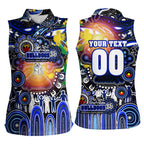 Personalised NAIDOC Week 2025 Bulldogs Rugby Women Sleeveless Polo Shirt Aboriginal Dot Painting