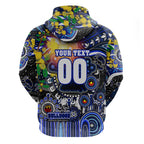 Personalised NAIDOC Week 2025 Bulldogs Rugby Zip Hoodie Aboriginal Dot Painting