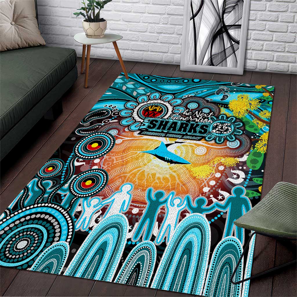 NAIDOC Week 2025 Sharks Rugby Area Rug Aboriginal Dot Painting