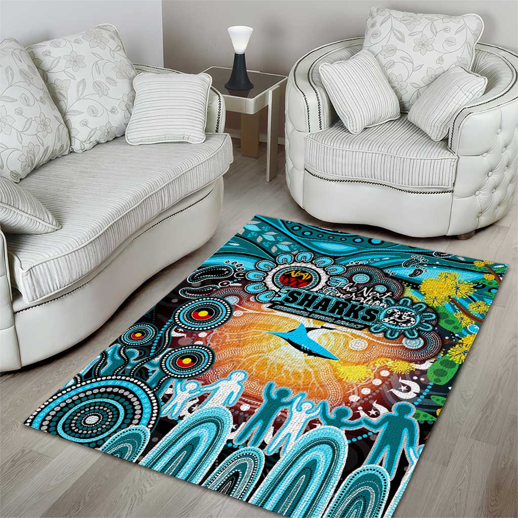 NAIDOC Week 2025 Sharks Rugby Area Rug Aboriginal Dot Painting