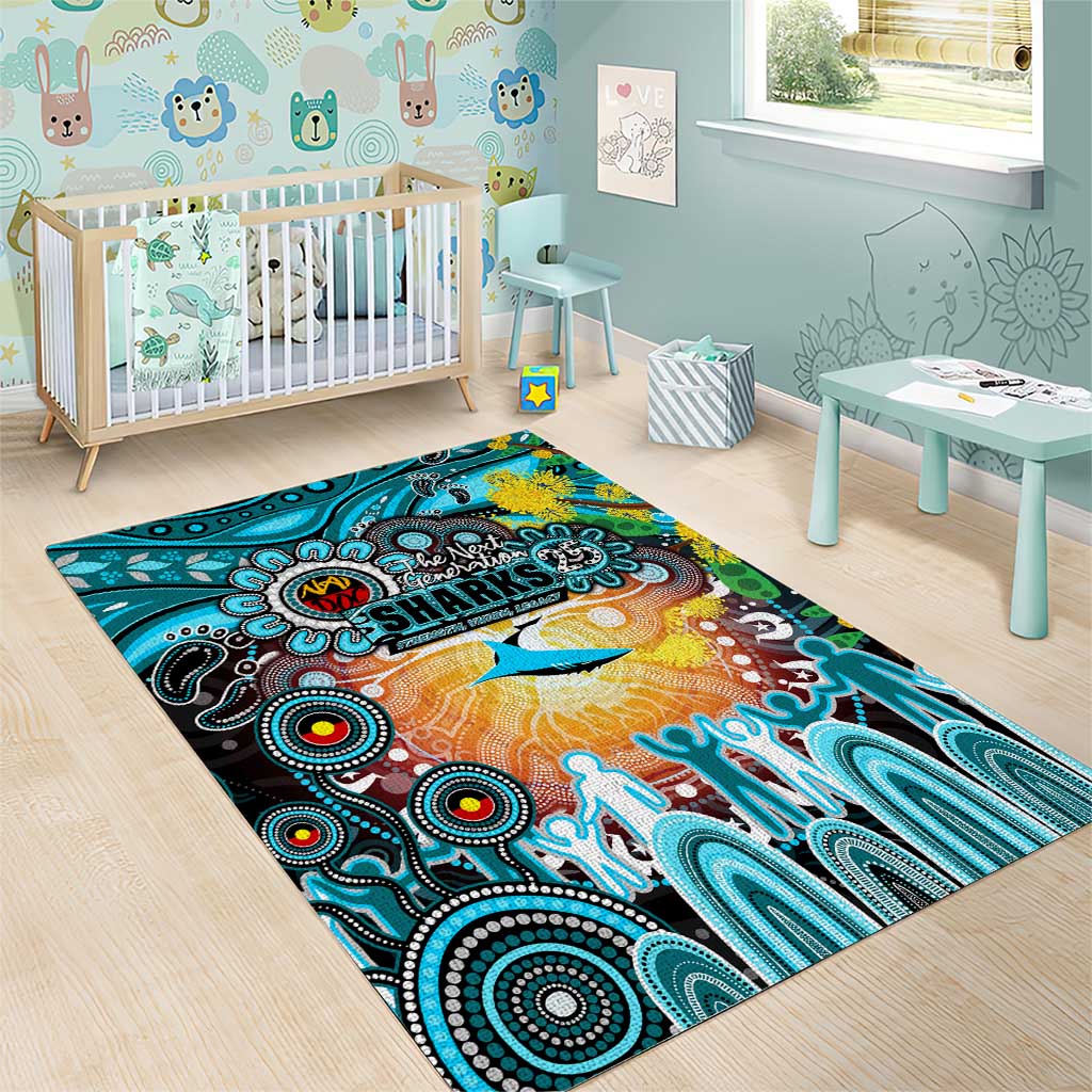 NAIDOC Week 2025 Sharks Rugby Area Rug Aboriginal Dot Painting