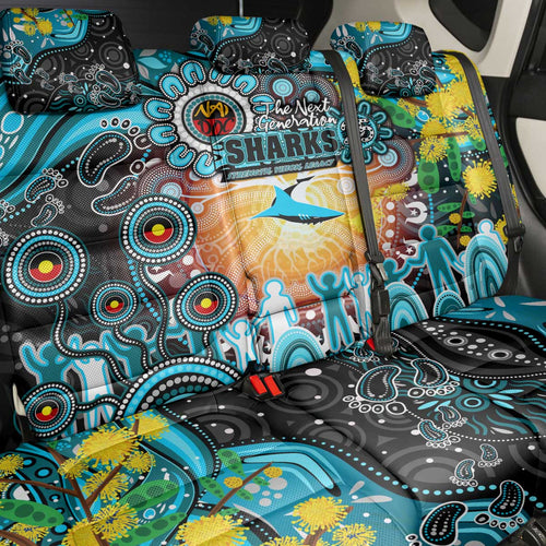 NAIDOC Week 2025 Sharks Rugby Back Car Seat Cover Aboriginal Dot Painting