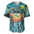 Personalised NAIDOC Week 2025 Sharks Rugby Baseball Jersey Aboriginal Dot Painting