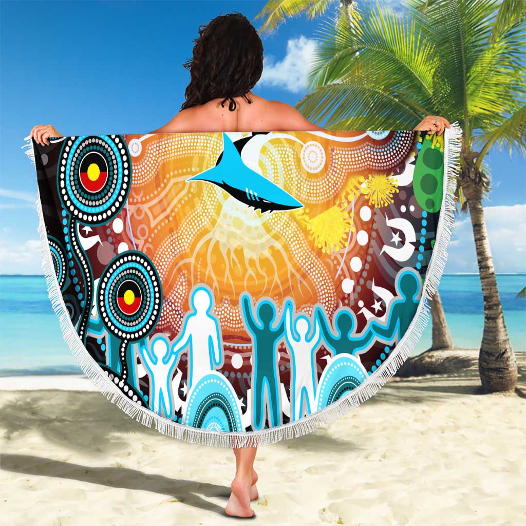 NAIDOC Week 2025 Sharks Rugby Beach Blanket Aboriginal Dot Painting