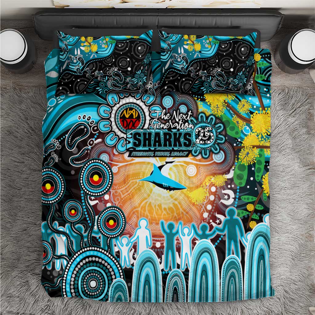 NAIDOC Week 2025 Sharks Rugby Bedding Set Aboriginal Dot Painting
