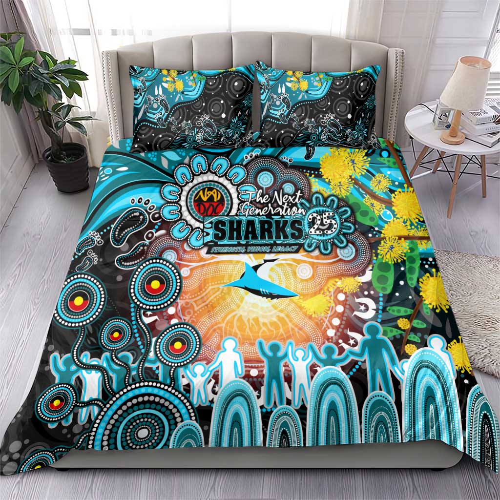 NAIDOC Week 2025 Sharks Rugby Bedding Set Aboriginal Dot Painting