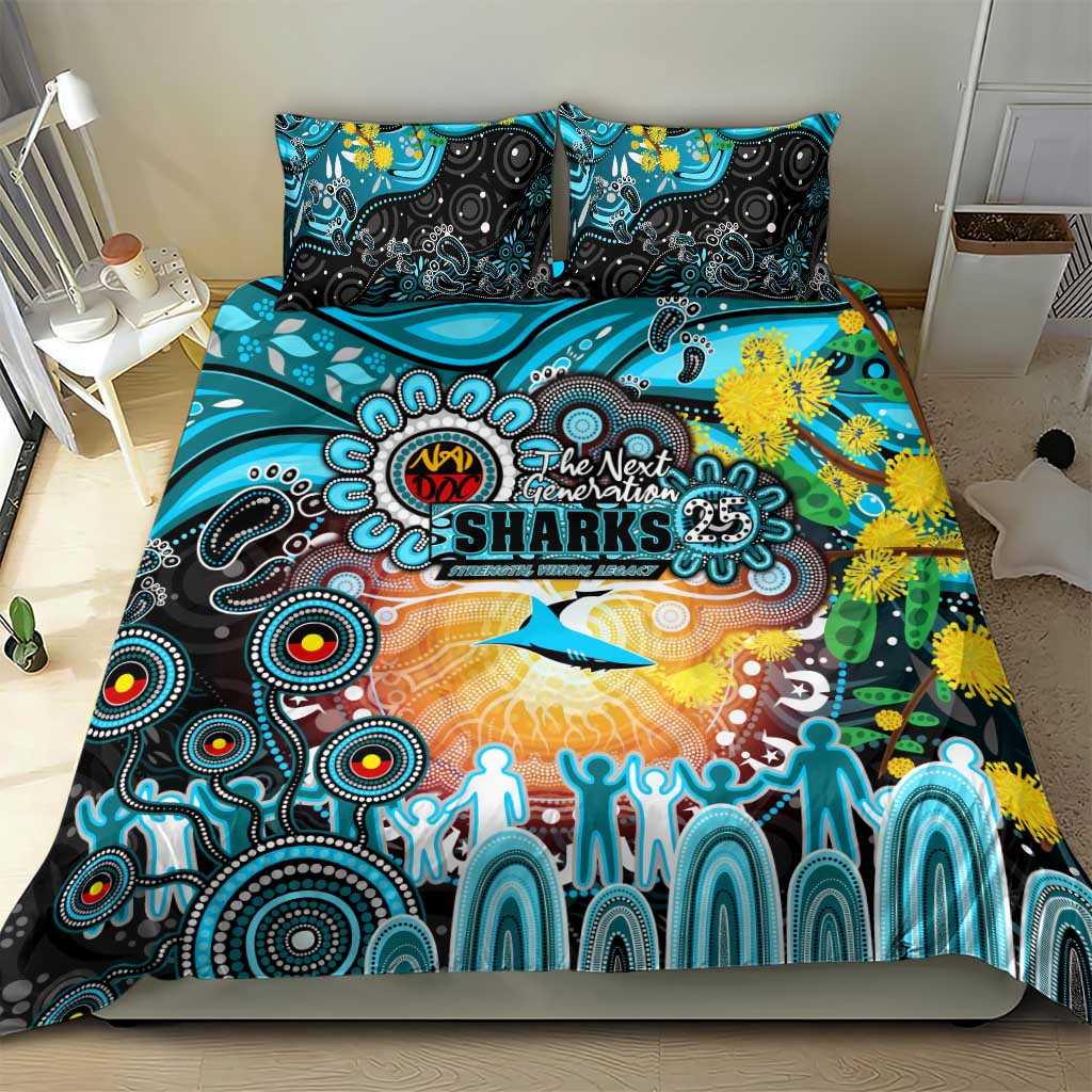 NAIDOC Week 2025 Sharks Rugby Bedding Set Aboriginal Dot Painting