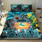 NAIDOC Week 2025 Sharks Rugby Bedding Set Aboriginal Dot Painting