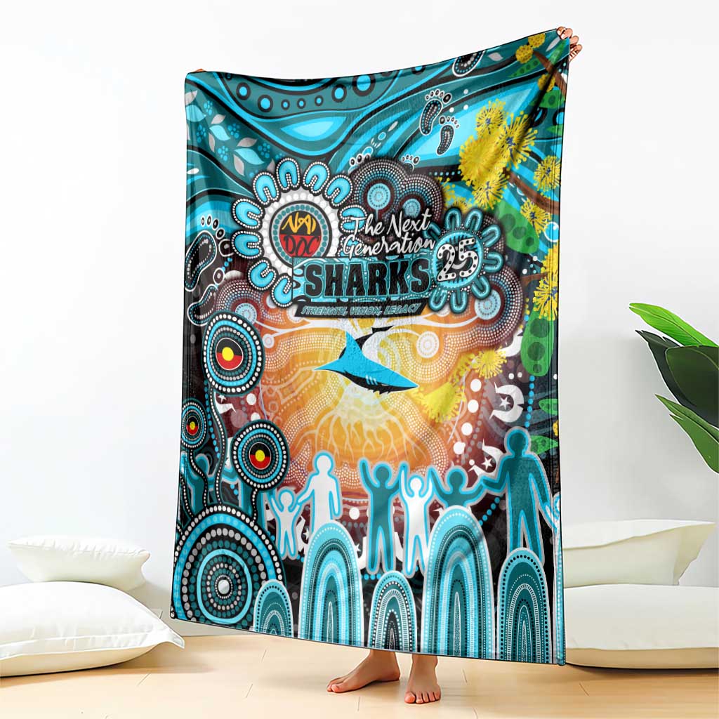 NAIDOC Week 2025 Sharks Rugby Blanket Aboriginal Dot Painting