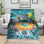 NAIDOC Week 2025 Sharks Rugby Blanket Aboriginal Dot Painting