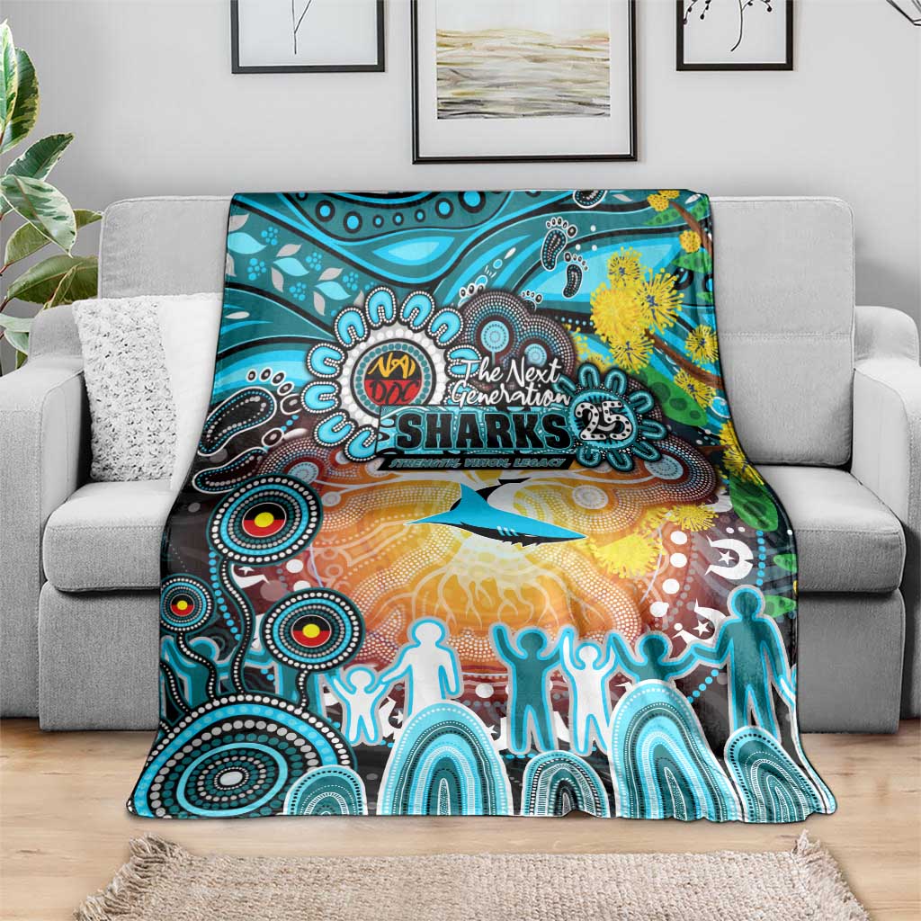 NAIDOC Week 2025 Sharks Rugby Blanket Aboriginal Dot Painting