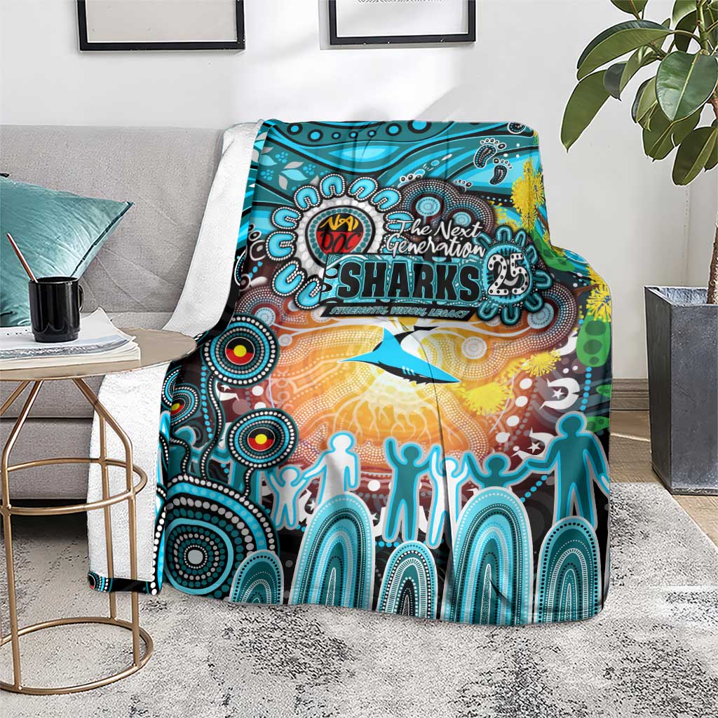 NAIDOC Week 2025 Sharks Rugby Blanket Aboriginal Dot Painting