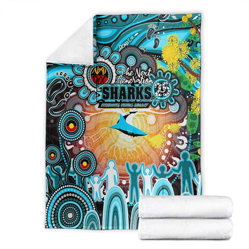 NAIDOC Week 2025 Sharks Rugby Blanket Aboriginal Dot Painting